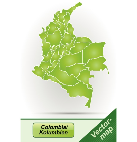 Gr Nse Kort Over Colombia Med Gr Nser I Gr N Royalty Free Image