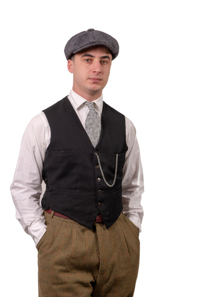 ung mand i tøj med hat 1940 stil hvid Stockphoto #24601324 | PantherMedia Billedbureau