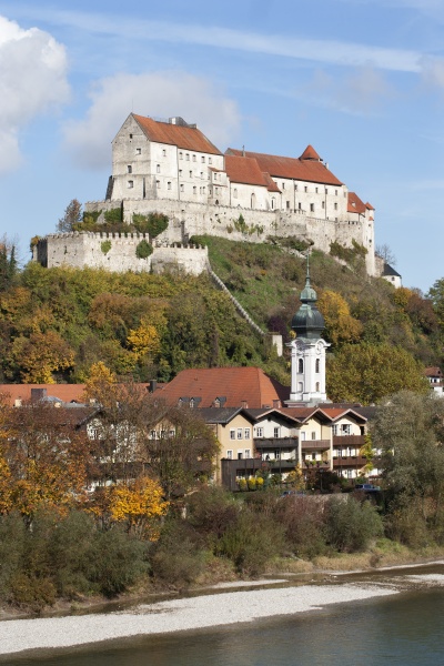 tyskland bayern burghausen bybillede med slot