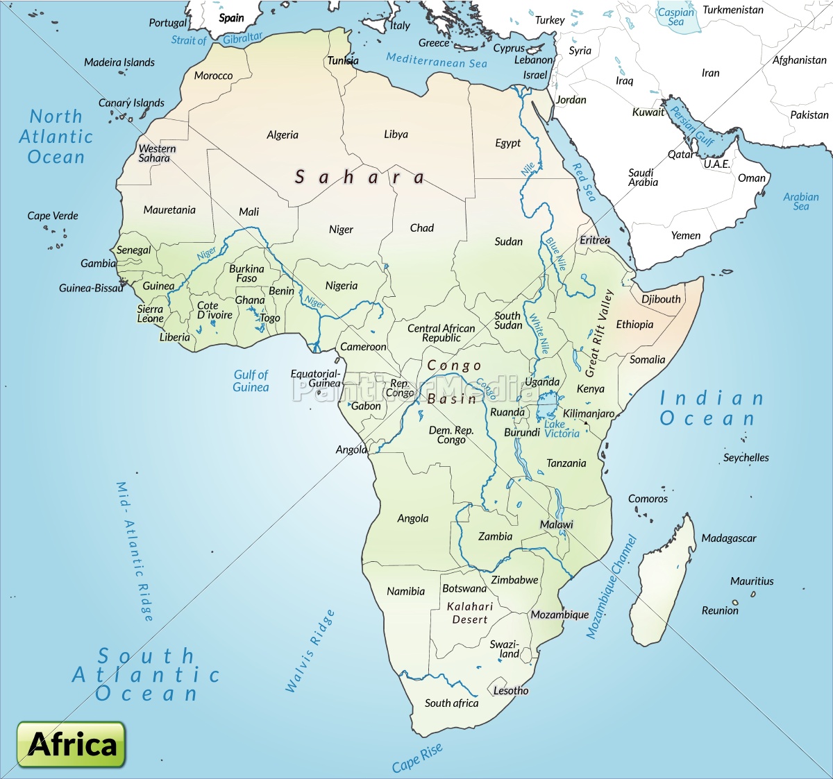 Afrika Kort Over | Wallpaper