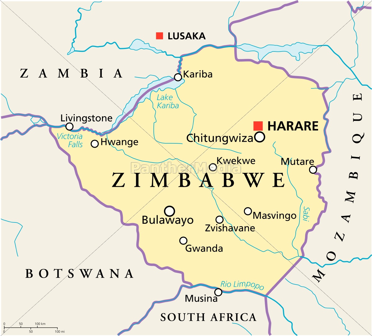 Kort Over Zimbabwe zimbabwes politiske kort   Stockphoto   #13206142   PantherMedia  Kort Over Zimbabwe