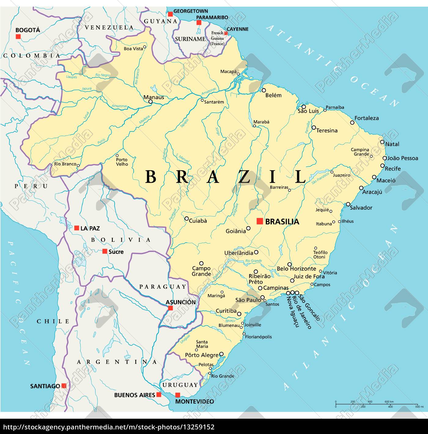 Kort Brasilien brasilien politisk kort   Stockphoto   #13259152   PantherMedia  Kort Brasilien