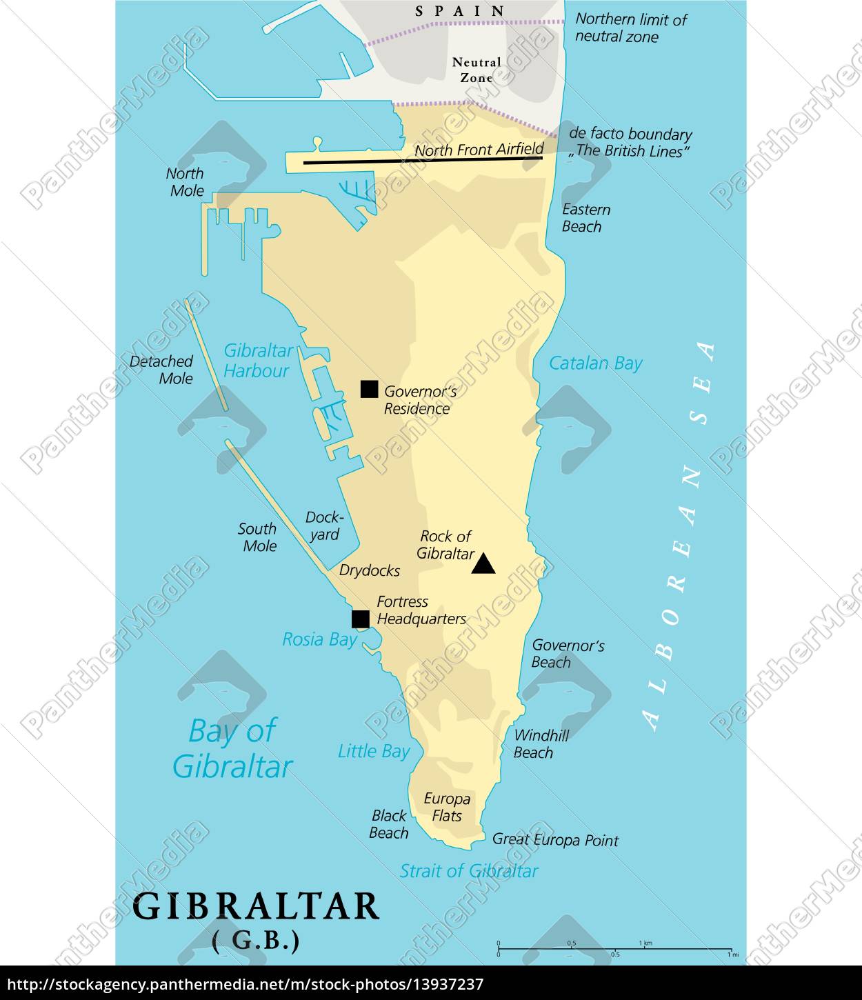 Gibraltar Kort gibraltar politisk kort   Royalty Free Image   #13937237  Gibraltar Kort