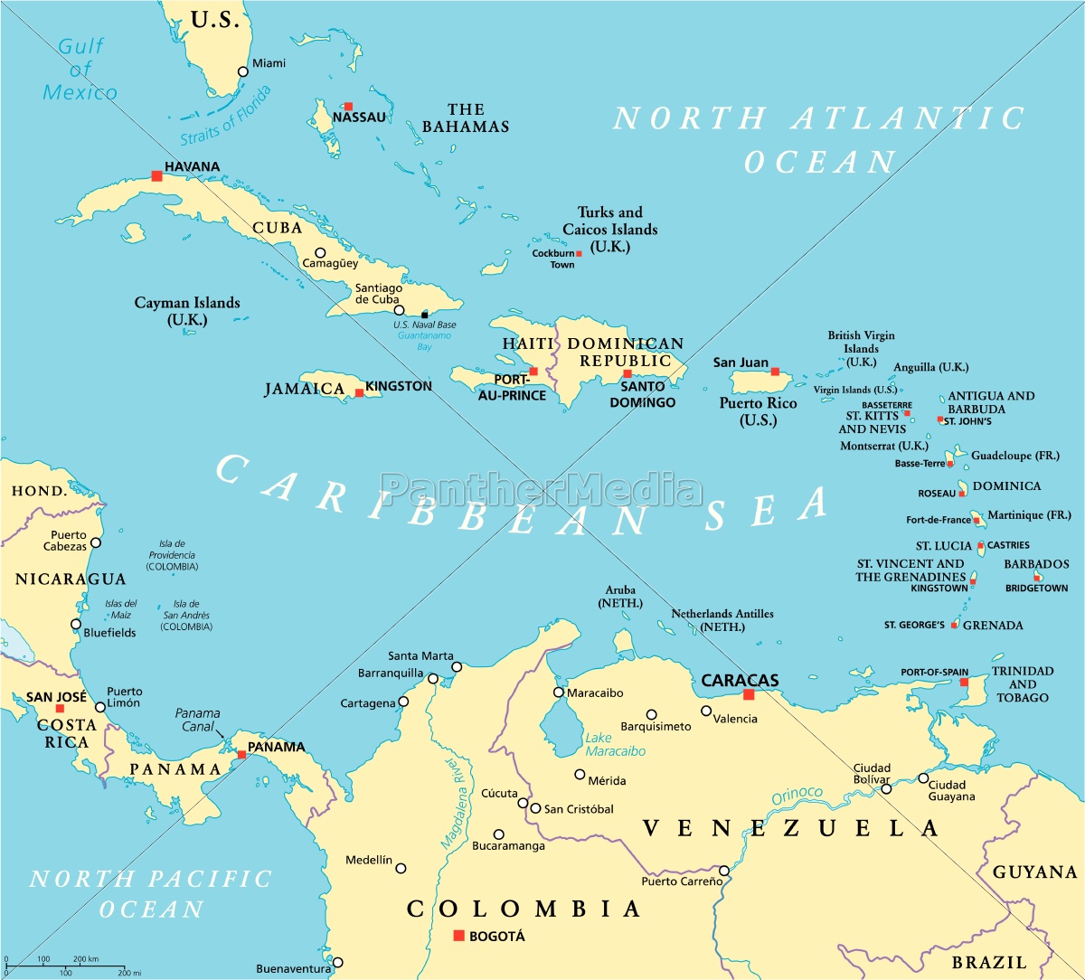 Kort Over Caribbean caribbean politisk kort   Stockphoto   #14334939   PantherMedia  Kort Over Caribbean