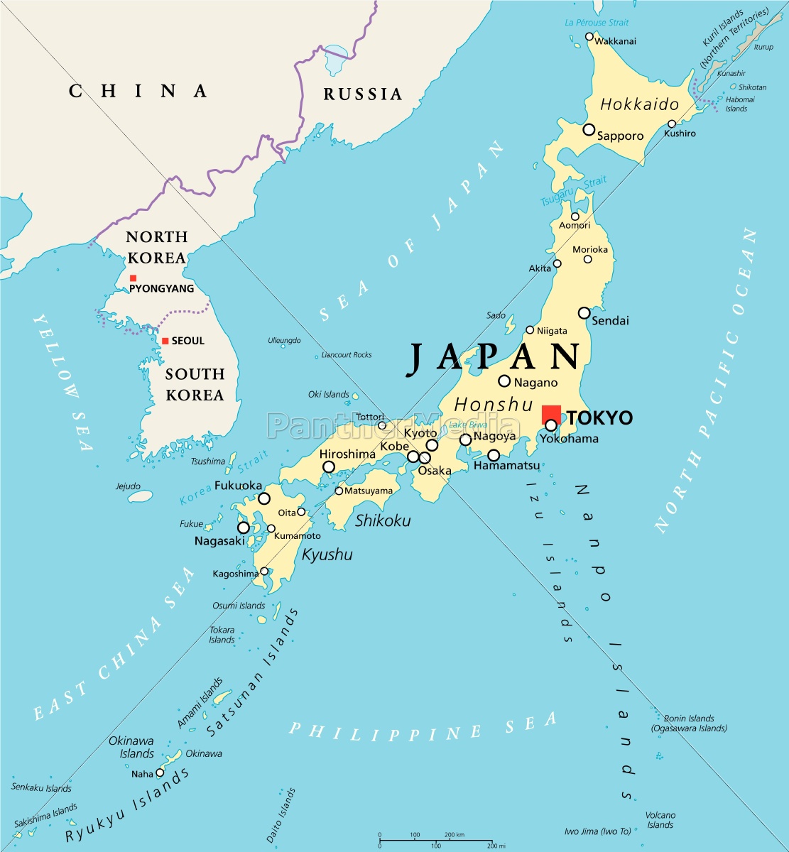 Japan Political Map - Stock Photo - #14761805 - PantherMedia Stock Agency